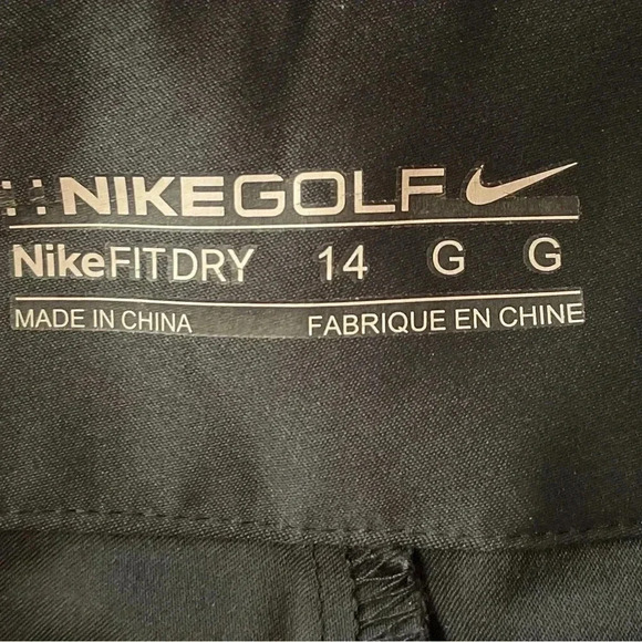 NIKE GOLF Skort Black w/ Green Piping Trim Front & Back Pockets sz 14 - Picture 6 of 8